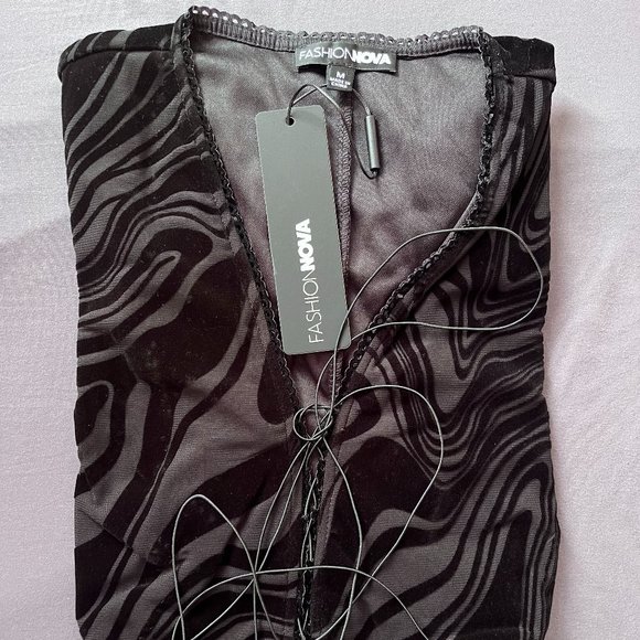 Caught Up Mesh Mini Dress - Picture 1 of 4